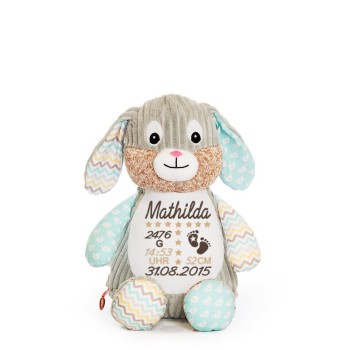 Plüschtier Hase bestickt mit Namen